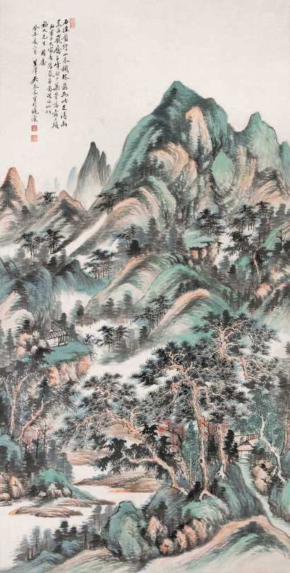 吴琴木 癸未（1943年）作 富春浮岚 立轴